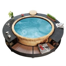 Hot Tub Surround Black Poly Rattan