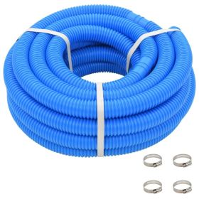 Pool Hose with Clamps Blue 1.5" 39.4'