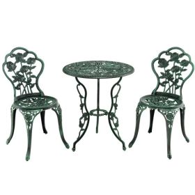 Outdoor Cast Aluminum Patio Furniture Set with Rose Design