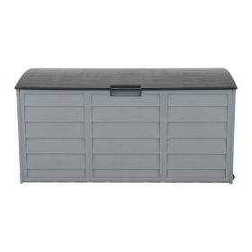 75gal 260L Outdoor Garden Plastic Storage Deck Box Chest Tools Cushions Toys Lockable Seat