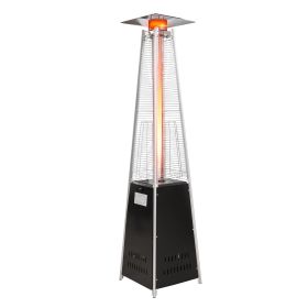 Bosonshop Outdoor Patio Heater, Pyramid Standing Gas LP Propane Heater With Wheels 89 Inches Tall 42000 BTU For Commercial Courtyard (Black)