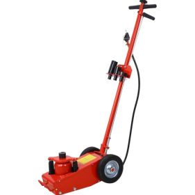 22 Ton Hydraulic Floor Jack Air-Operated Axle Bottle Jack With  4  Extension Saddle Set Built-in Wheels, Red (Color: Red)