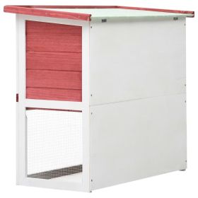 vidaXL Outdoor Rabbit Hutch 1 Door Red Wood (Option: as picture)