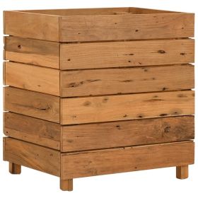 vidaXL Raised Bed 50x40x55 cm Solid Wood Teak and Steel (Option: as picture)