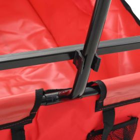 vidaXL Folding Hand Trolley Steel Red (Option: as picture)