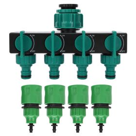 DN20 DN25 FNPT 4 Way Garden Hose Faucet Splitter with 1/4in Quick Connector Irrigation Fitting (Option: as picture)