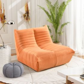 Fireside Chair, Large Bean Bag Chair For Adults, Lazy Floor Sofa For Home, Playing Bean Bag Chair, One-piece High Resillence Sponge, Flannelette (Color: Orange)