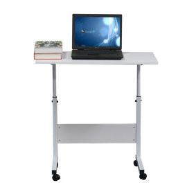 Large Sized Movable Multi-purpose Computer Desk Cover In White (Color: White)