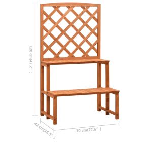 vidaXL Trellis Planter with Shelves Orange 70x42x120 cm Solid Firwood (Option: as picture)