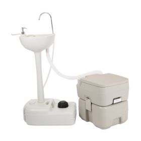 Upgraded Toilet With Matching White Lid Ring Sewage Tank (Color: White)