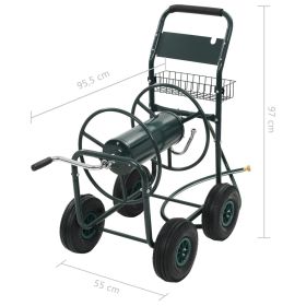 vidaXL Garden Hose Trolley with 1/2" Hose Connector 246.1' Steel (Option: as picture)