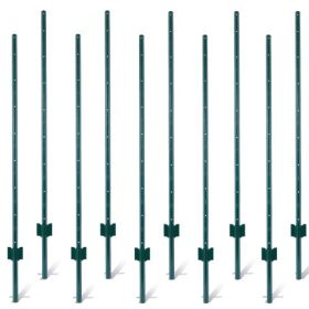 Fence Posts 3Feet - 10Pack, Heavy Duty Metal Fence Post With U-Channel, Steel Fence U-Post For Holding Garden Wire Fence, Corner Anchor Posts Etc (Option: 5Feet-10Pack)