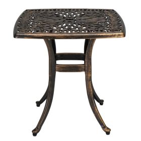 21.3-inch Square Courtyard Cast Aluminum Table In Antique Bronze Color (Option: Bronze)