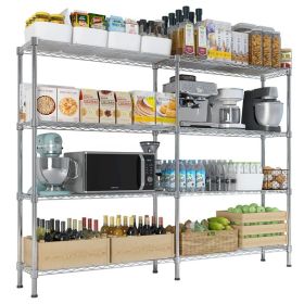 4-layer Double Row Adjustable Interlayer Spacing, Household Shelf (Option: Chrome)