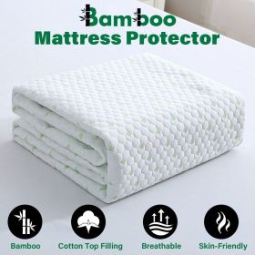 Waterproof Mattress Protector Bamboo Cotton Mattress Cover Fitted Cover T-F-Q-K (Option: A)