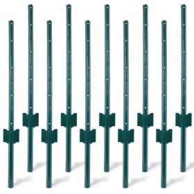 Fence Posts 3Feet - 10Pack, Heavy Duty Metal Fence Post With U-Channel, Steel Fence U-Post For Holding Garden Wire Fence, Corner Anchor Posts Etc (Option: 3Feet-10Pack)