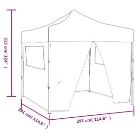 vidaXL Foldable Tent 3x3 m with 4 Walls Cream (Option: as picture)