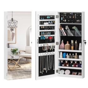 Full Mirror Wall Hanging, 4 Layers Of Storage, 3 Storage Boxes, Wooden Stickers (Color: White)