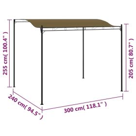 vidaXL Sunshade Awning 3x2.4 m Taupe 180 g/m² (Option: as picture)