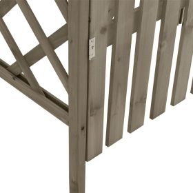 vidaXL Pergola with Gate 45.7"x15.7"x80.3" Gray Solid Firwood (Option: as picture)