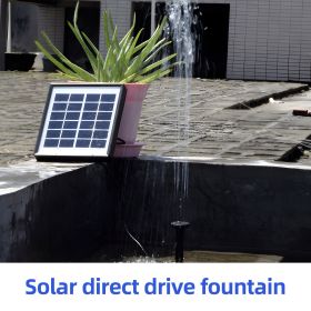 6V 1.5W Solar Water Pump 6 Modes 160L/h 50cm Lifting Height with 8 Nozzles Solar Fountain Pump (Color: Black)