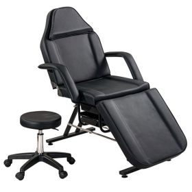 Massage Salon Tattoo Chair, Adjustable Beauty Barber Spa Beauty Equipment (Color: Black)