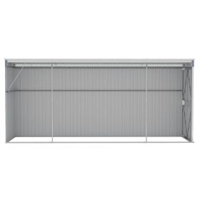 vidaXL Wall-mounted Garden Shed Grey 118x382x178 cm Galvanised Steel (Option: as picture)