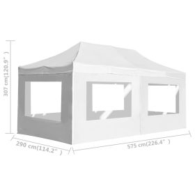 vidaXL Professional Folding Party Tent with Walls Aluminium 6x3 m White (Option: as picture)