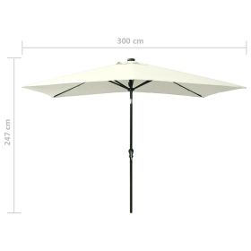 vidaXL Garden Parasol with LEDs and Steel Pole Sand 6.6'x9.8' (Option: as picture)