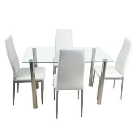 110CM Clear Color Dining Table Set This Product Will Be Split Into Two Packages (Option: Transparent)