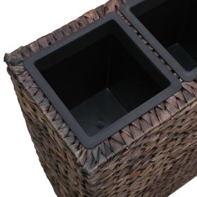 vidaXL Raised Bed with 4 Pots Water Hyacinth Brown (Option: as picture)