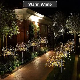 1 Pack Solar Firework Light Outdoor, IP65 Waterproof Solar Garden Flower Lights With 8 Lighting Modes, Decorative Fairy Lights With Stake (Color: Warm White, size: 8 Mode 150LEDS)