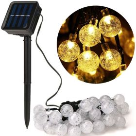 8 Modes Solar String Lights Outdoor LED Crystal Globe Light Waterproof Fairy Lights Garlands For Christmas Party Outdoor Decor (Emitting Color: Warm, Wattage: 5M 2 Modes 20led)