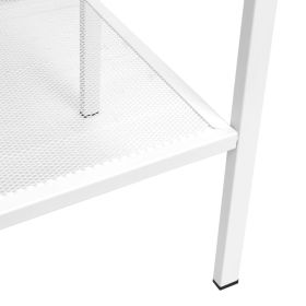 vidaXL Ladder Bookcase 4 Tiers Metal White (Option: as picture)