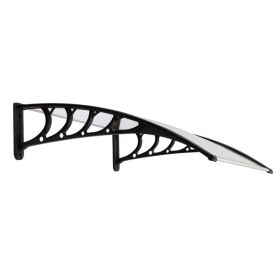 Transparent Board Black Bracket Canopy (Color: Black)