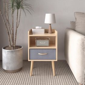 Bedside Table With Foldable Fabric Drawers (Option: Nightstand)